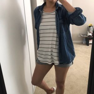 Distressed denim jacket